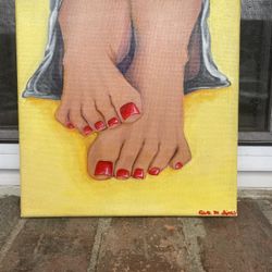 8x8 Pedicure Acrylic Painting