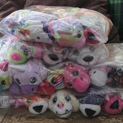 Small Plush Animal Bean Bags. 20 Assorted.  No Duplicates. Never Played With
