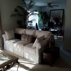 White Velvet Sofa / Couch