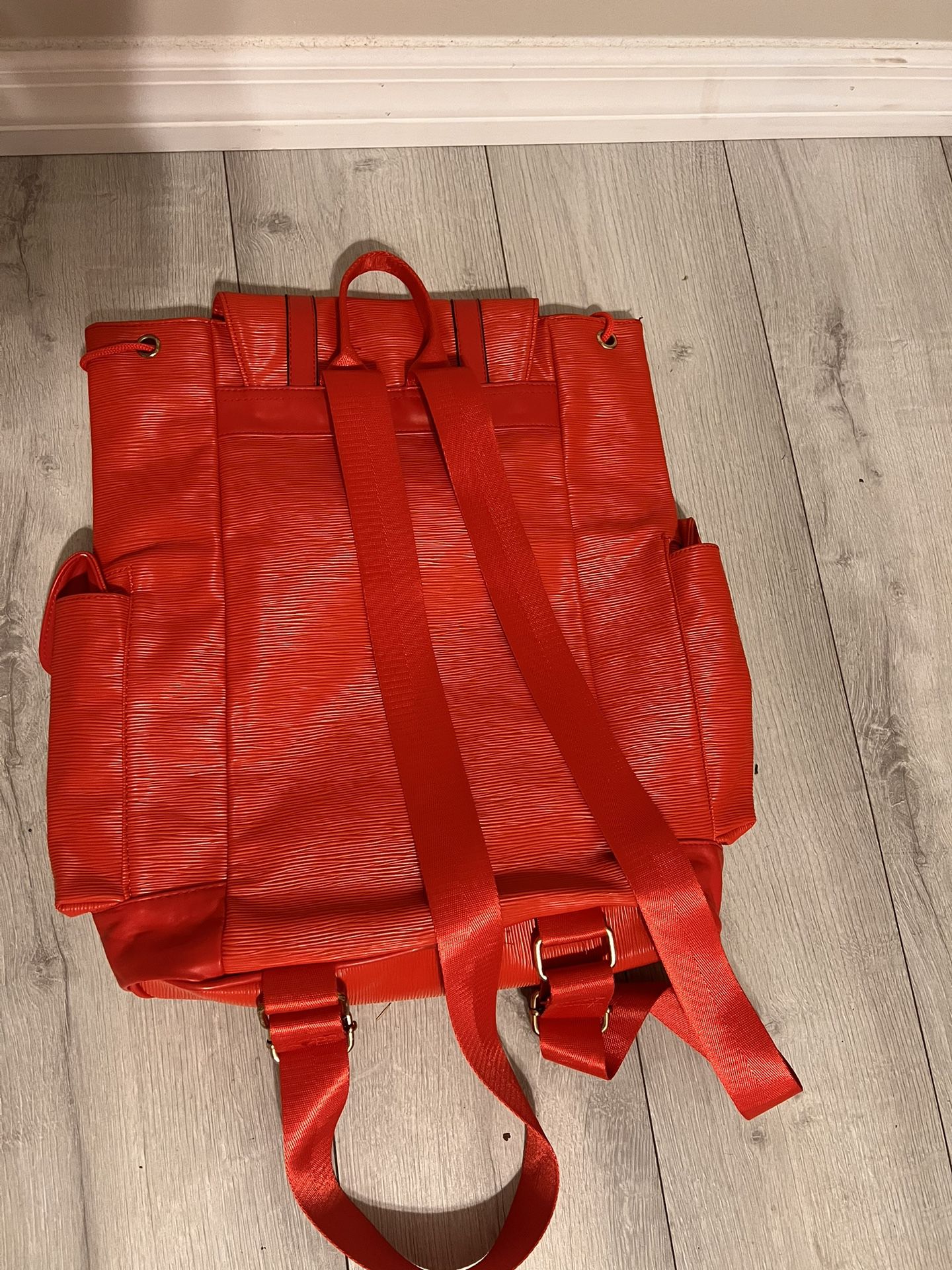 LV LOUIS VUITTON X SUPREME Backpack Red Preowned, Nice