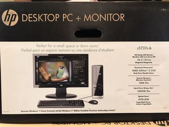 New HP Desktop PC + Monitor