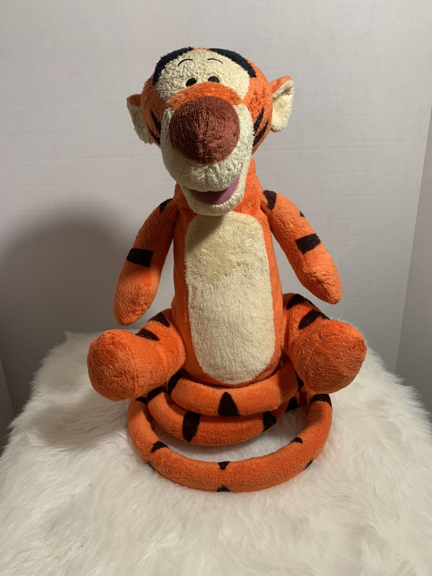 Disney Bouncing Tiger Head Twisting Orange Plush