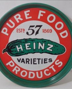 Pure Food 57 Heinz Varieties Products Tin Tray.