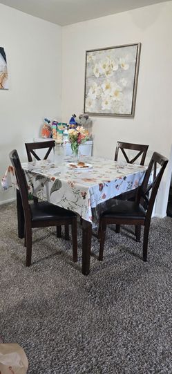 Dinning Table Set Espresso Dark Brown