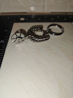 Silver Tone Stainless Steel Spur Keychain