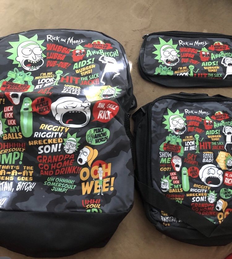 Rick & Morty 3 Piece Backpack Set