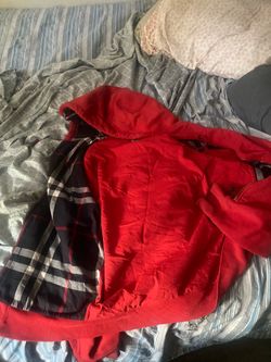 Red Burberry jacket size m