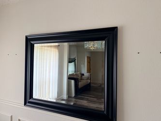 Large Wall Mirror with Black Frame