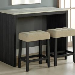 Brand New Grey, Black & Beige 3pc Dining Table Set