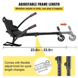 107#Hoverboard Seat Attachment for 6.5\" 8\" 10\" Self Balancing Scooter, Hoverboard Kart for Kids or Adults, Black Hoverboard Attachments Adjustable 