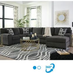 3 Piece Grey Sectional Couch OBO
