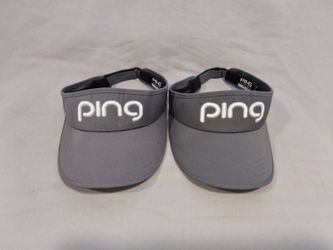 Two (2) Ping Golf Visors. Adjustable strapback. : Grey : 110 Flex Fit Tech