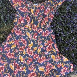 Old Navy Navy Sundress With Yellow And Pink Floral Print