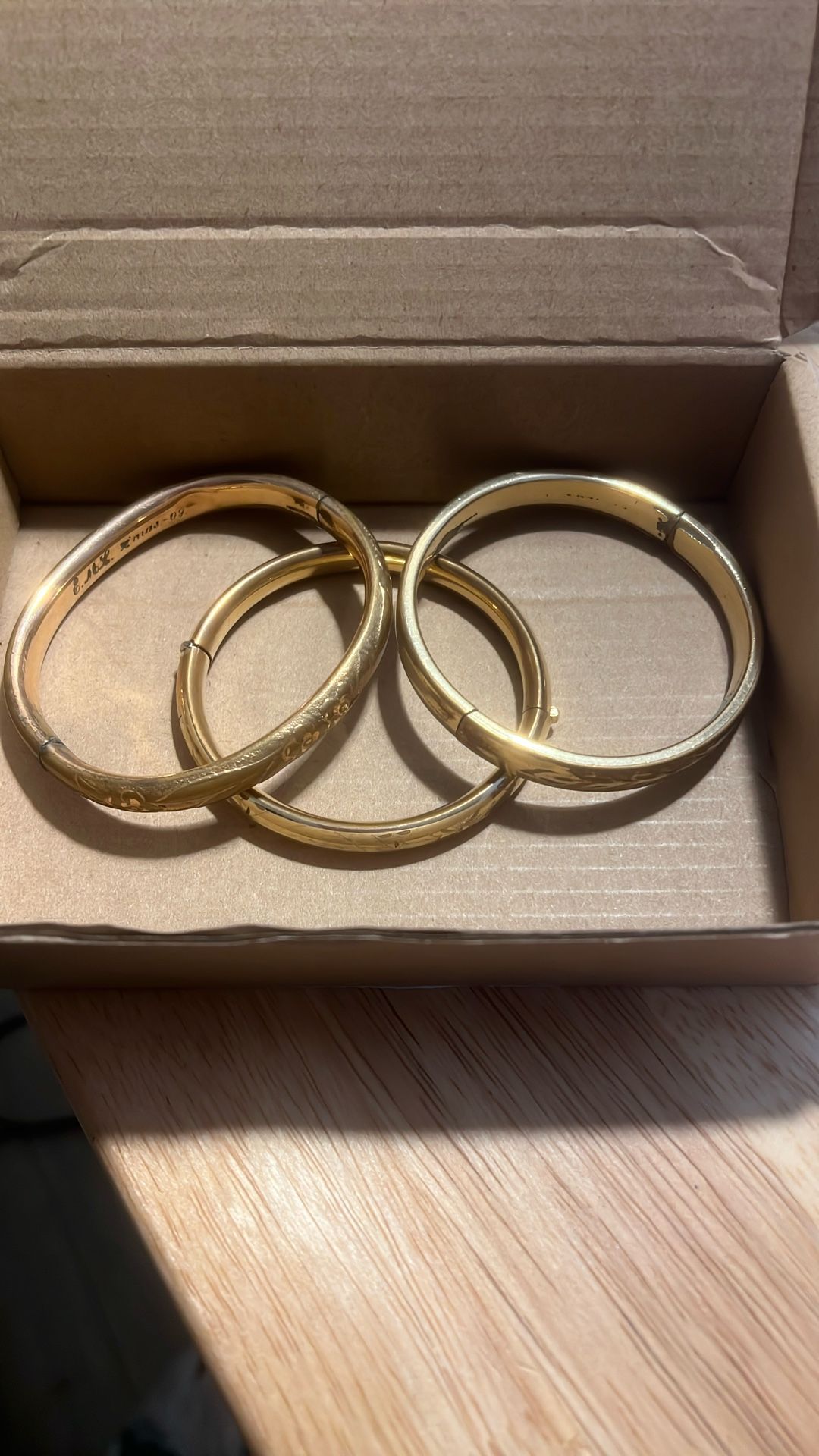 Antique gold fill Bracelets 3 Pieces