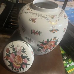 Floral Ceramic Ginger Jar