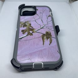 For iPhone 13 Pink Camouflage Belt Clíp Case 
