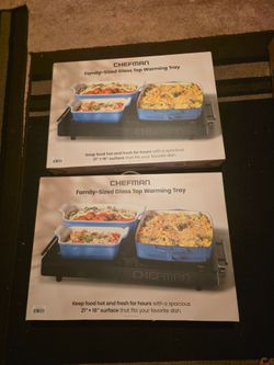 Chefman family size glass top warming tray