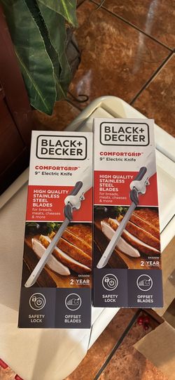 BLACK+DECKER 9-Inch Electric Carving Knife, Stainless Steel, White