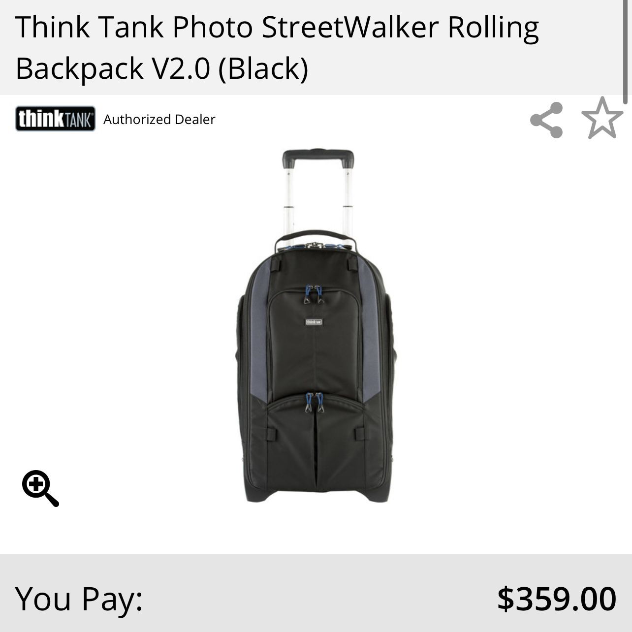ThinkTank Camera Bag Roller - Backpack Carry On