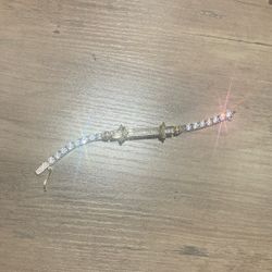 GLD Iced Baguette Bar Bracelet 