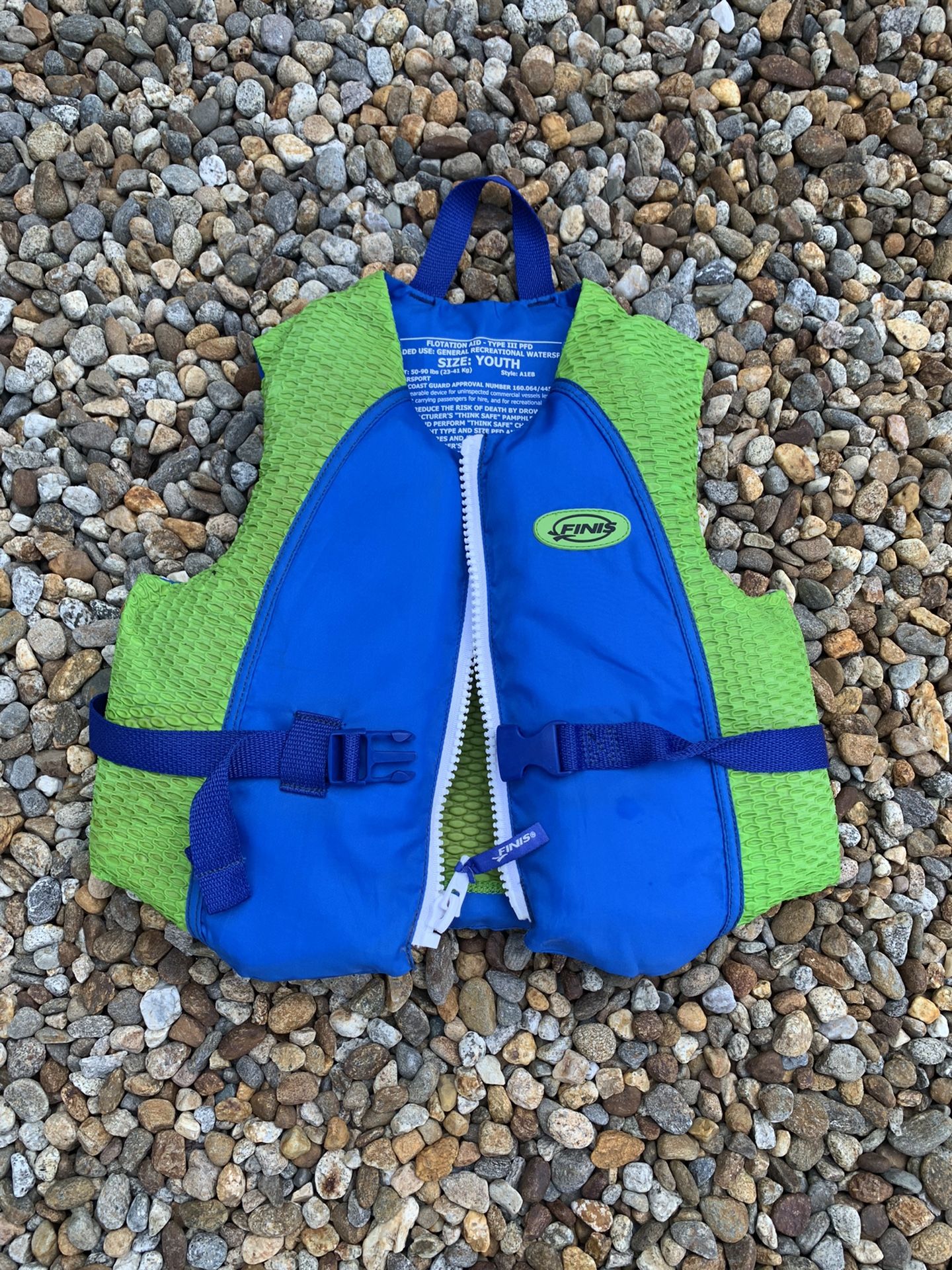 Finis Life Vest Life Jacket Flotation Device Blue/Green Size Youth Boys