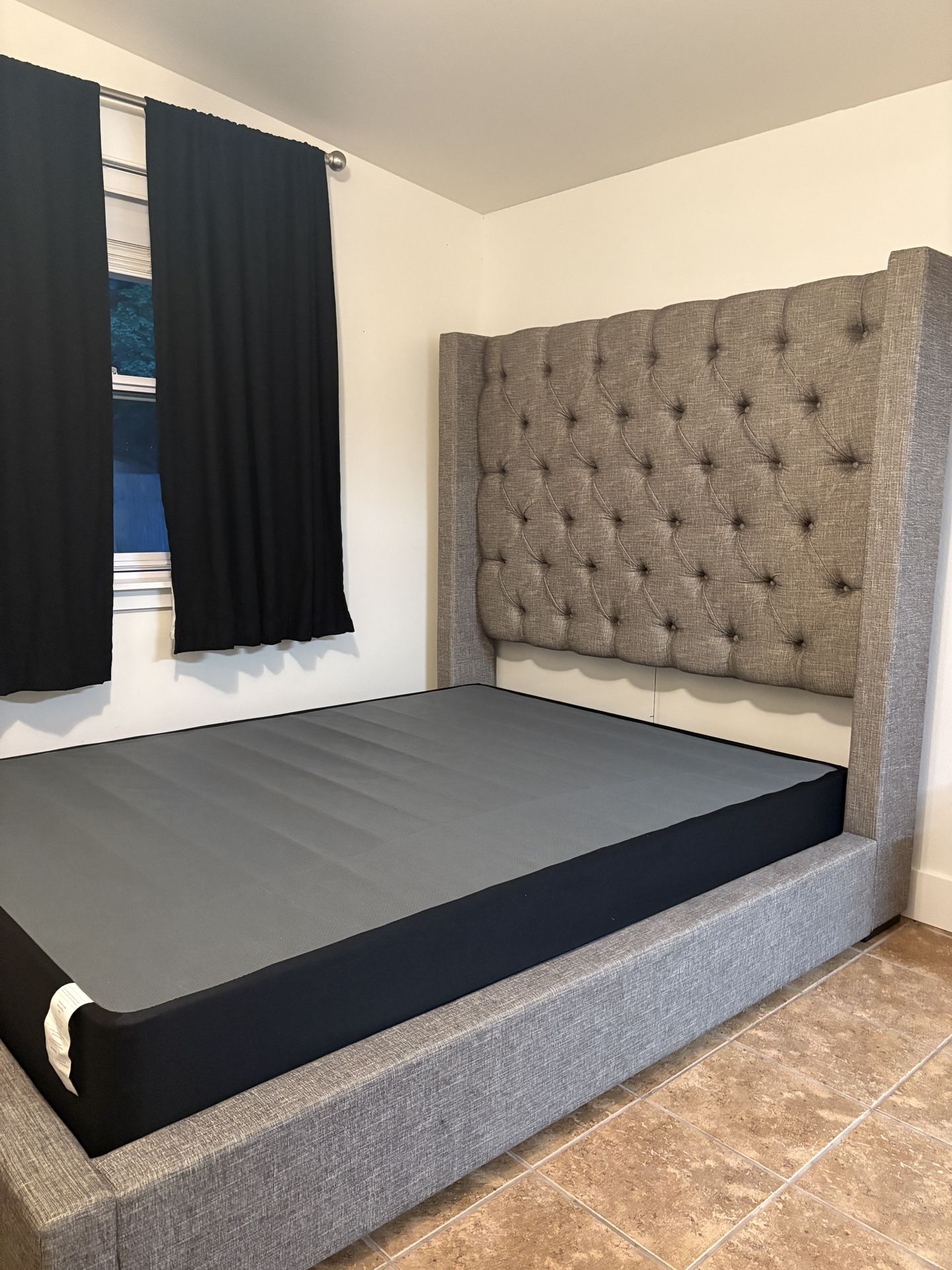 Queen Gray Bed Frame