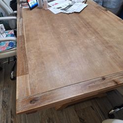 Large Wood  DiningTable + 6 chairs