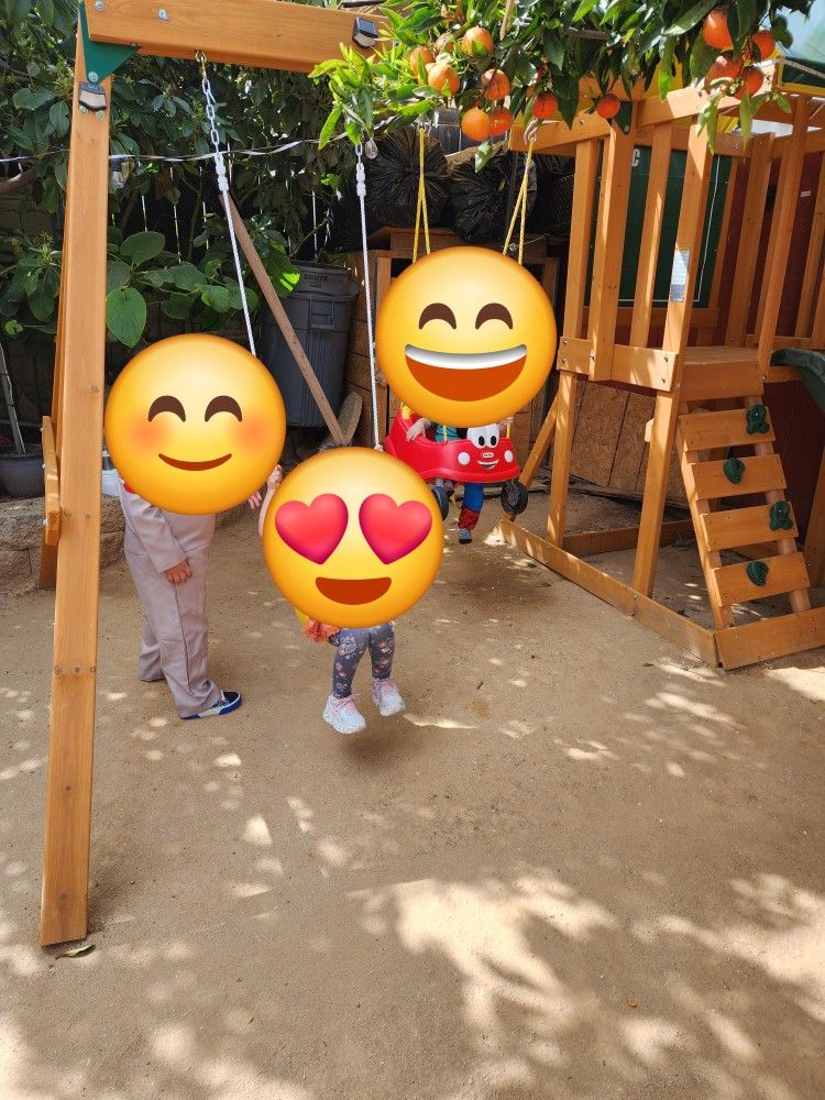 wooden swing set