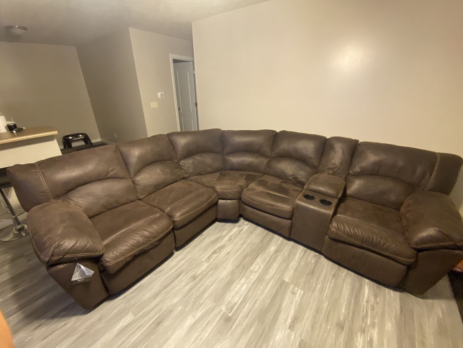 Brown Reclining Sectional 