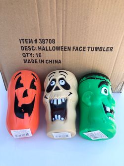 Halloween Face Tumblers 16 total for $25