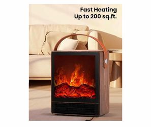 Electric Fireplace Heater 3D Flame 1500W/750W Space Heater