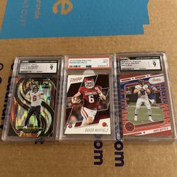 3 Baker Mayfield Cards Graded By CGC And PSA Graded At a 9