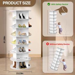 7 Tier Rotating Shoe Rack Tower,