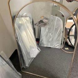 New 24"x36" Gold Arched Bathroom Mirror - Wall Mirror for Bathroom, Metal Frame Vanity Mirror