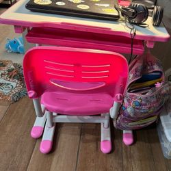 Girls Studying Desk And Chair