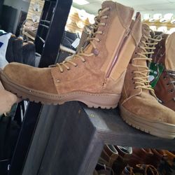 Botas De Piel Estilo Militar Con Casquillo