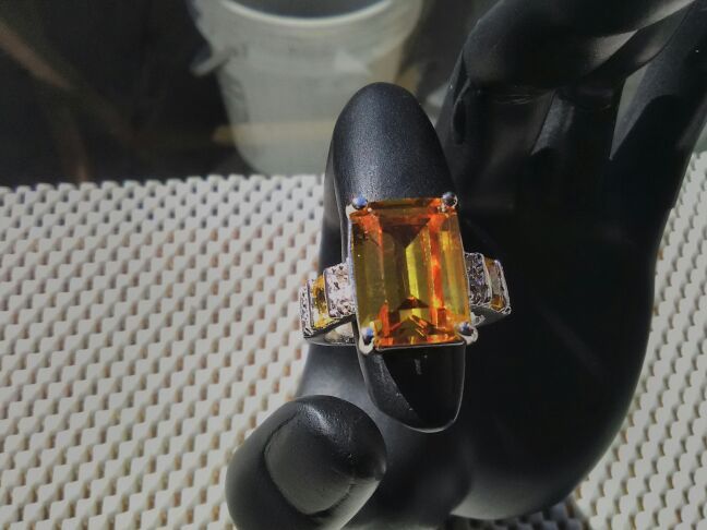 18k Rose gold plated CZ topaz sizes 7+8  & Accessories