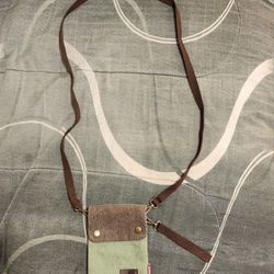 Canvas Cross-Body Purse w/Shoulder Strap and Wrislet Cord