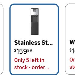 Stainless water cooler dispenser, bottom loading