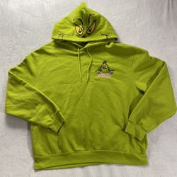 Grinch Dr. Seuss UNISEX PLUSH HOODIE Pullover Size 2x