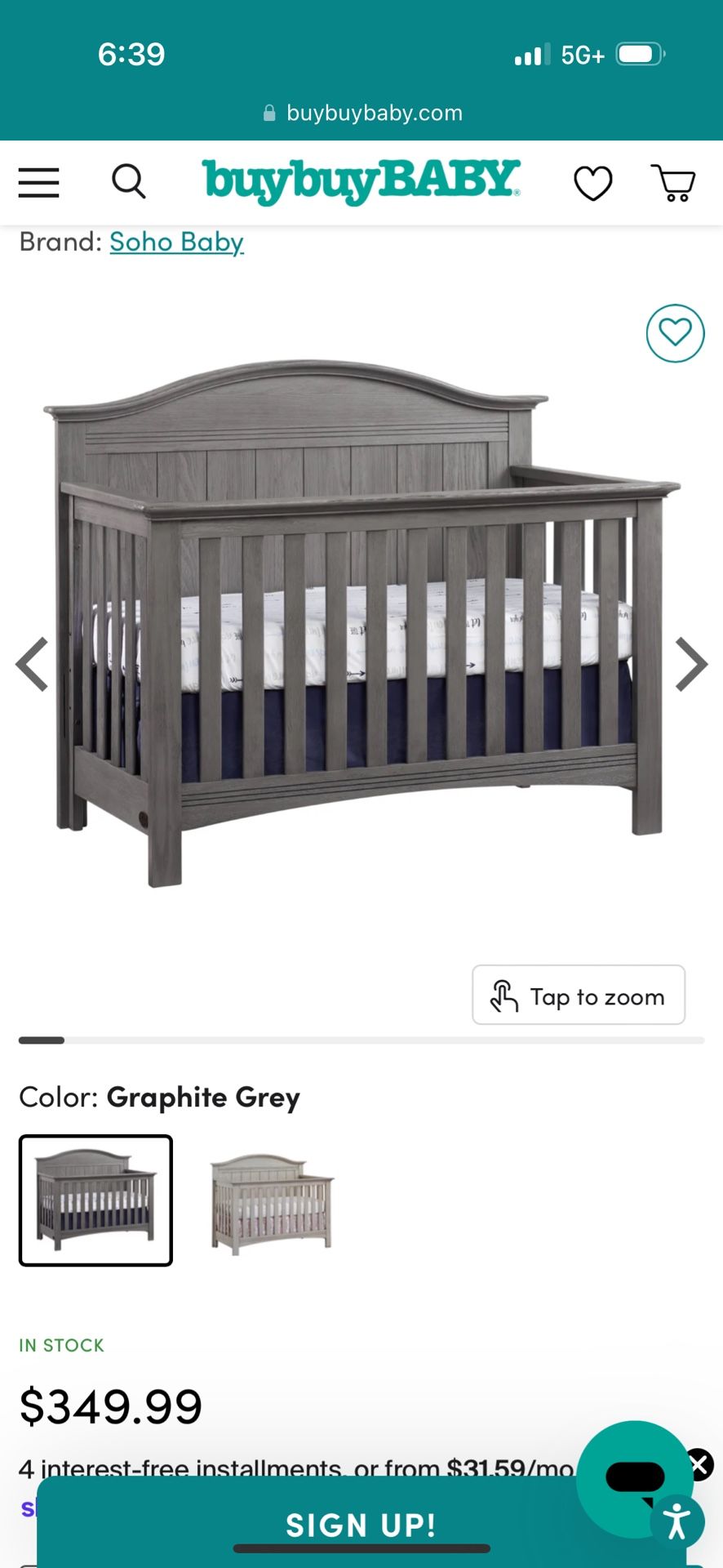 Soho Baby Chandler 4in1 Convertible Crib