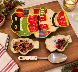 Christmas Nutcracker Ceramic Serving Set