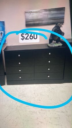Black 8-Drawer Double Dresser