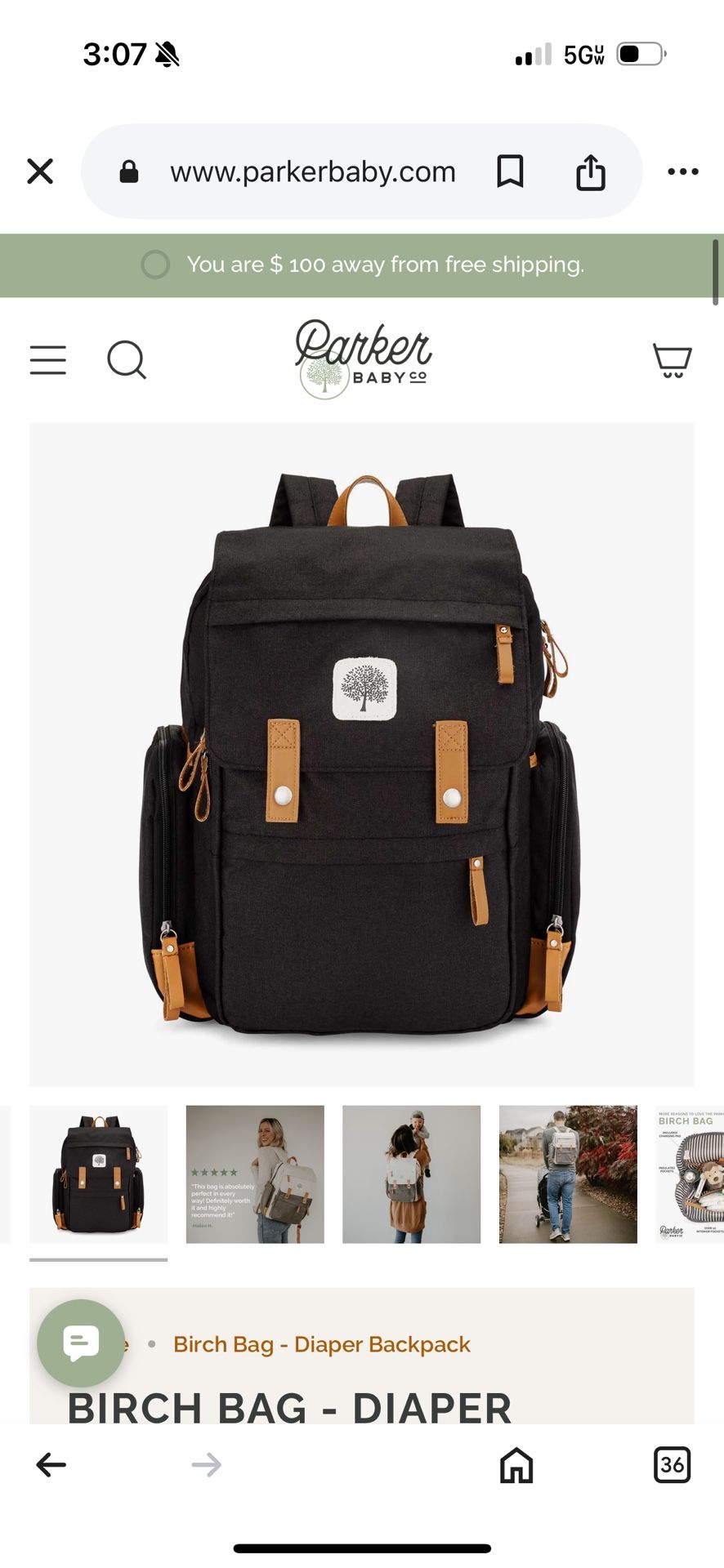 Parker baby Birch Diaper Bag