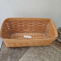 Longaberger Bread Basket 14 1/2" x 7 1/2" x 5" With Plastic Insert BARELY USED