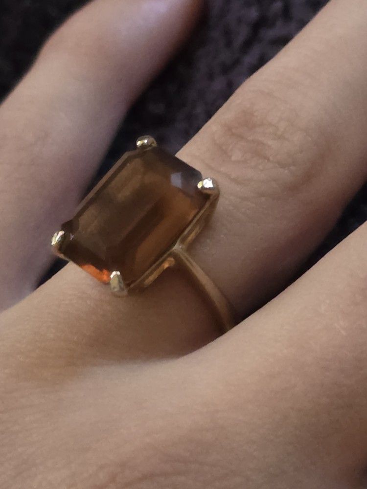 14k Gold Ring, Citrine Stone, Vintage