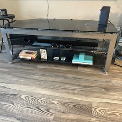 Modern Glass & Metal TV Stand – Sleek & Sturdy