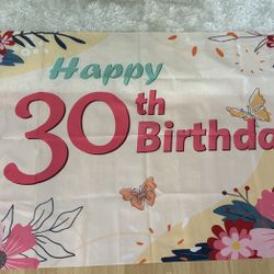 30th Birthday Banner Approx 3’ X 6 ‘