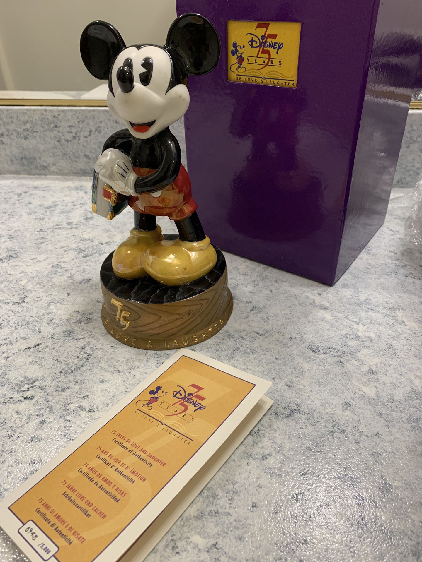 Disney Mickey Mouse Collectable Figure Statue 75 Year 948/5000! Brand new!