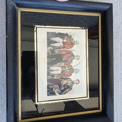 Vintage Framed Comrades in Arms Print British Military Officers Napoleonic Era Wall Art